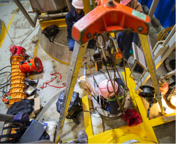 confined space rescue being performed