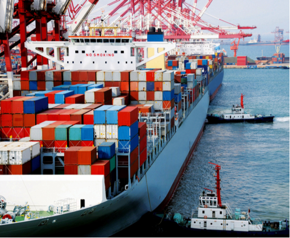 container ship transporting dangerous goods