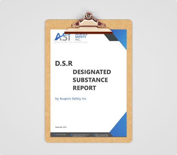Designated Substance Report A clipboard with a designated substance report