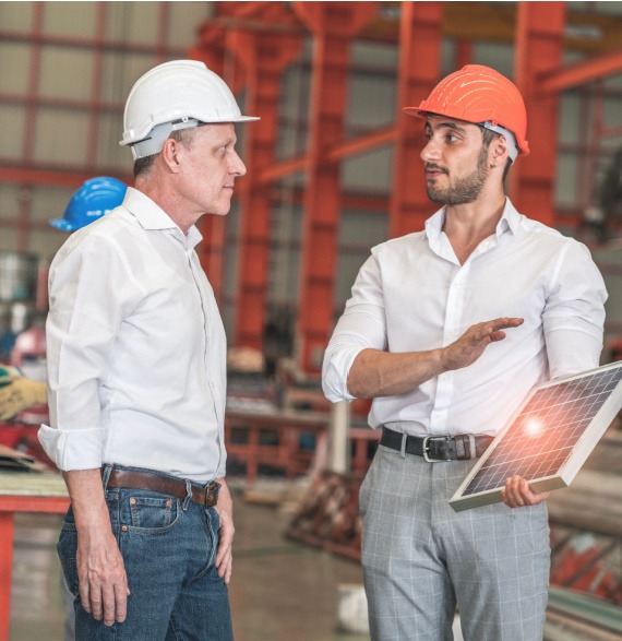 workplace consultants performing safety assessment in a factory