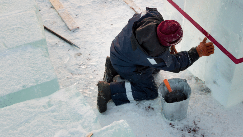 Winter safety tips on a construction site
