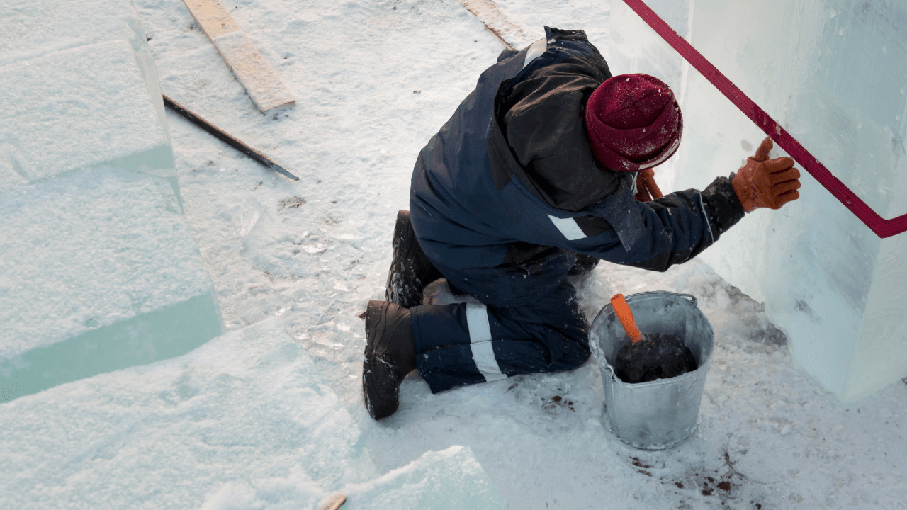Winter safety tips on a construction site